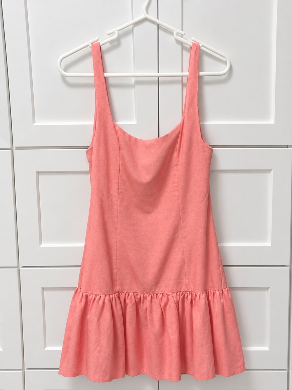 Womens Pink Sleeveless Ruffle-Hem Dress - Lulus